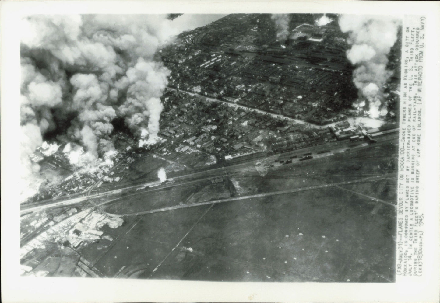 Aerial Photos of Pacific Theater WWII (1945) (11 Vintage Oversized Photos) Air Force Bomb bombing bombs Japan Military oversize Oversized WW2 WWII