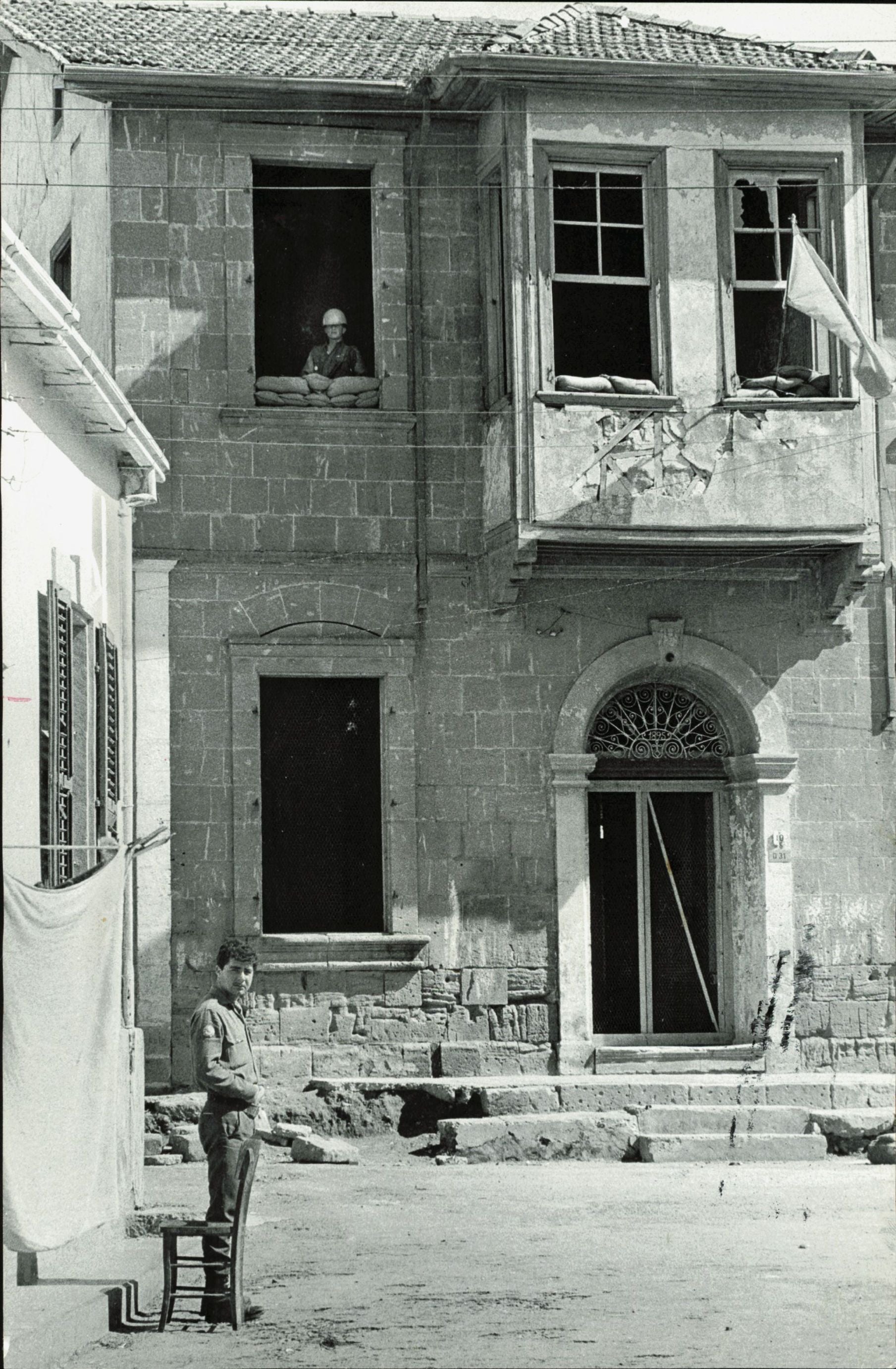 Turkish Street Scene with UN Soldier Cyprus Henry Herr Gill Military Photographer Stamped