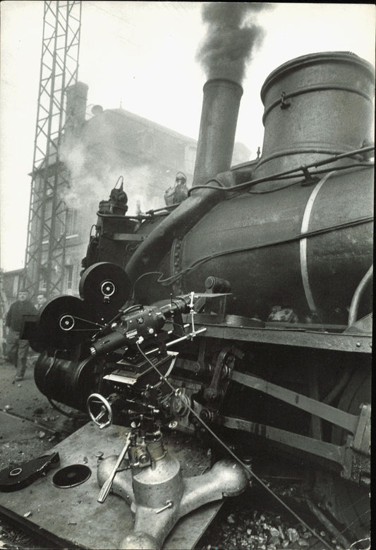 Stunt Crash Mishap on set of "The Train" | Ernst Haas and Vincent Rossell (1964) (4 vintage oversized prints) Accidents crash Film Hollywood oversize Oversized Photographer Stamped