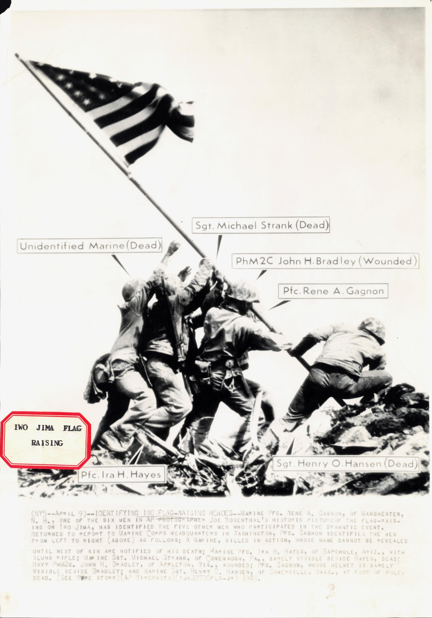 Raising the Flag on Iwo Jima (oversize 1945 print)