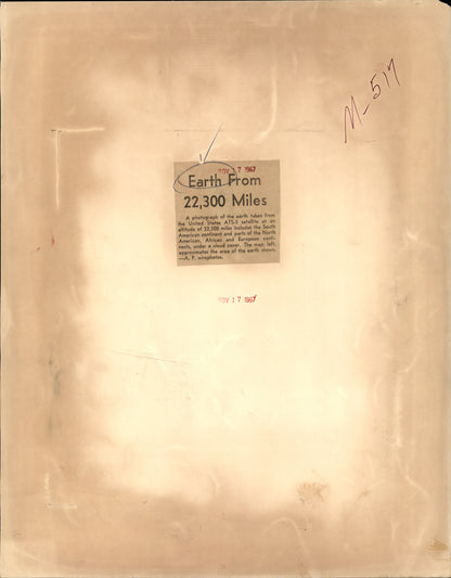 Earth from Space (1967) (vintage oversize print)