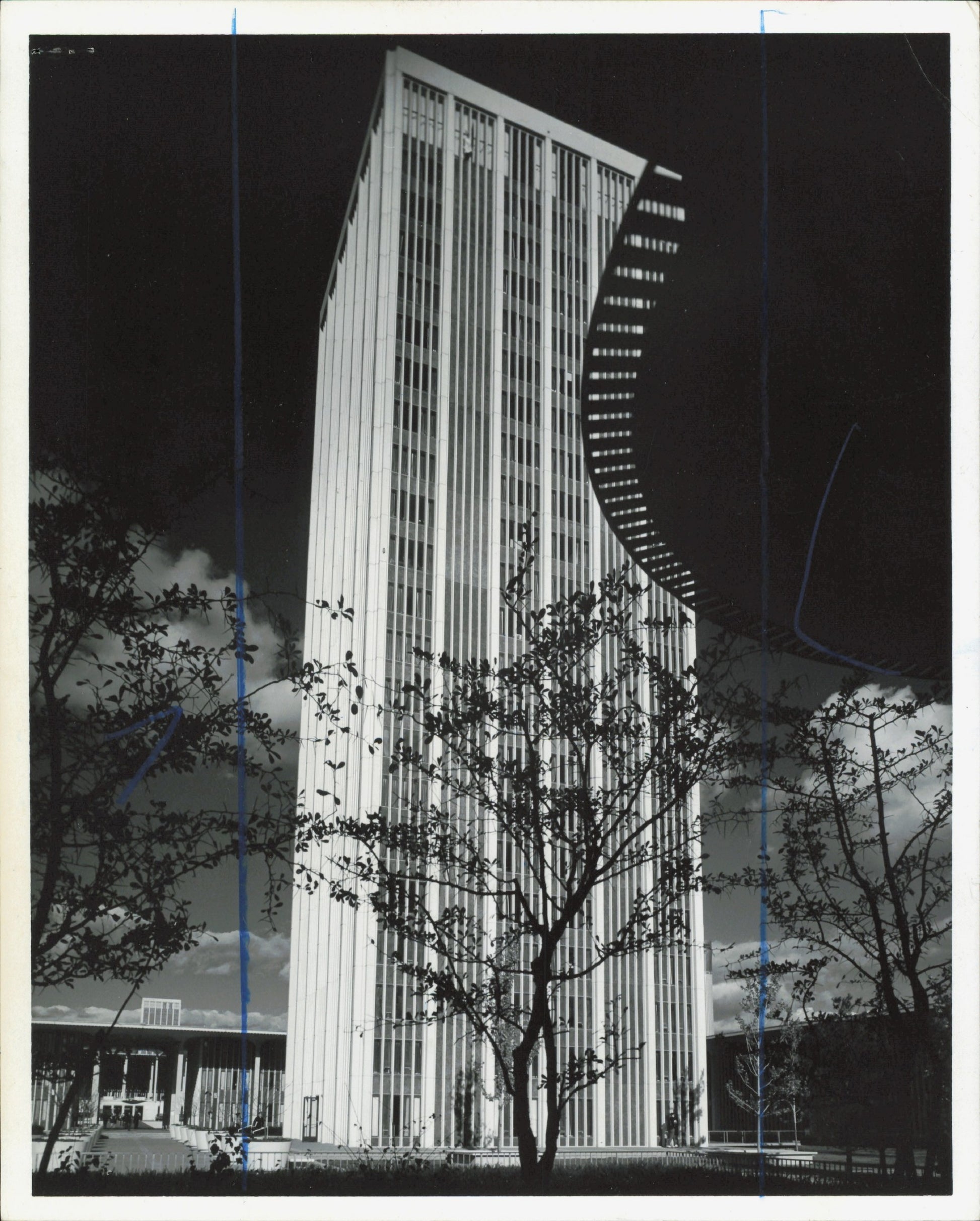 Edward Durell Stone Architecture (1968) (5 vintage photographs) Architecture Edward Durell Stone Embassy India New York New York City NYC