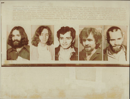 Large Charles Manson Press Photo File (135 vintage prints) Courtroom Crime murder Trial