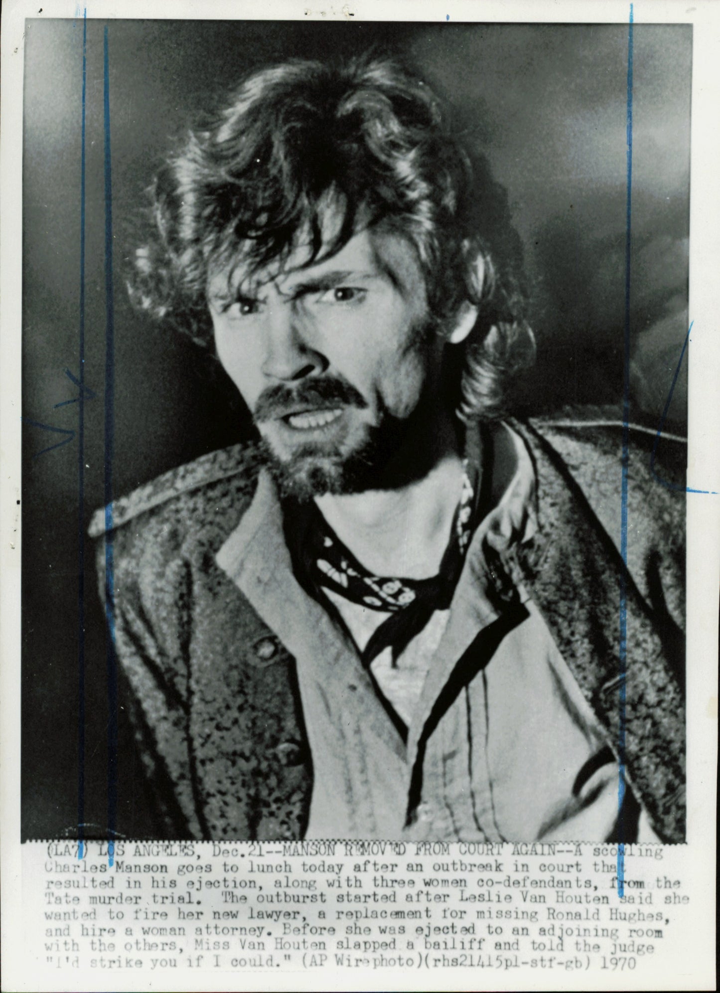 Large Charles Manson Press Photo File (135 vintage prints) Courtroom Crime murder Trial