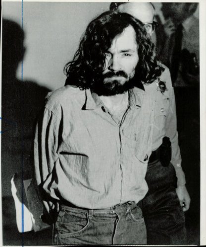 Large Charles Manson Press Photo File (135 vintage prints) Courtroom Crime murder Trial