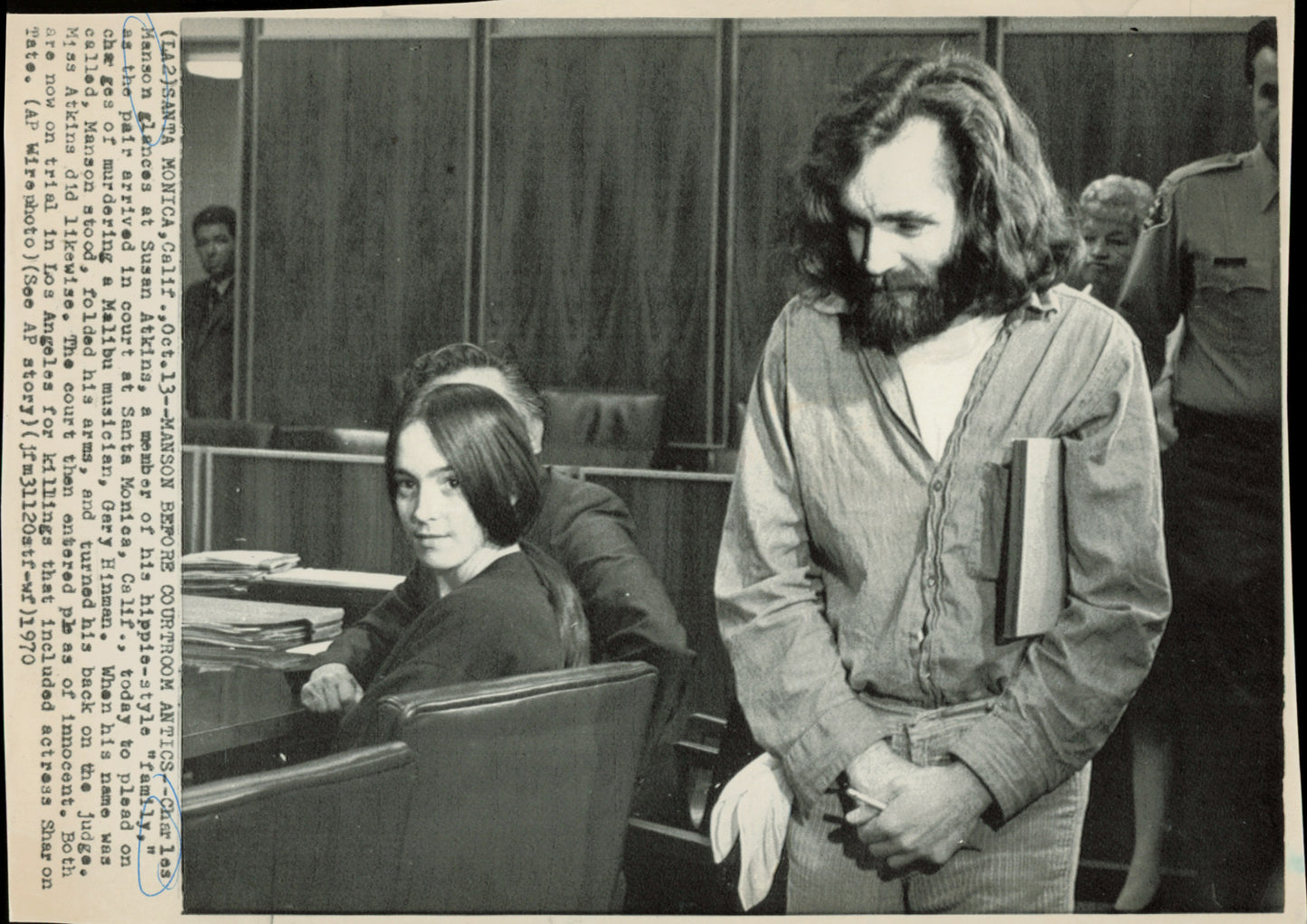 Large Charles Manson Press Photo File (135 vintage prints) Courtroom Crime murder Trial