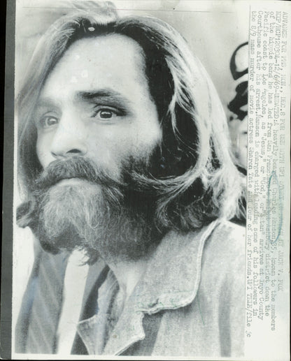 Large Charles Manson Press Photo File (135 vintage prints) Courtroom Crime murder Trial