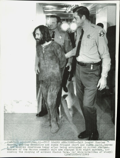 Large Charles Manson Press Photo File (135 vintage prints) Courtroom Crime murder Trial