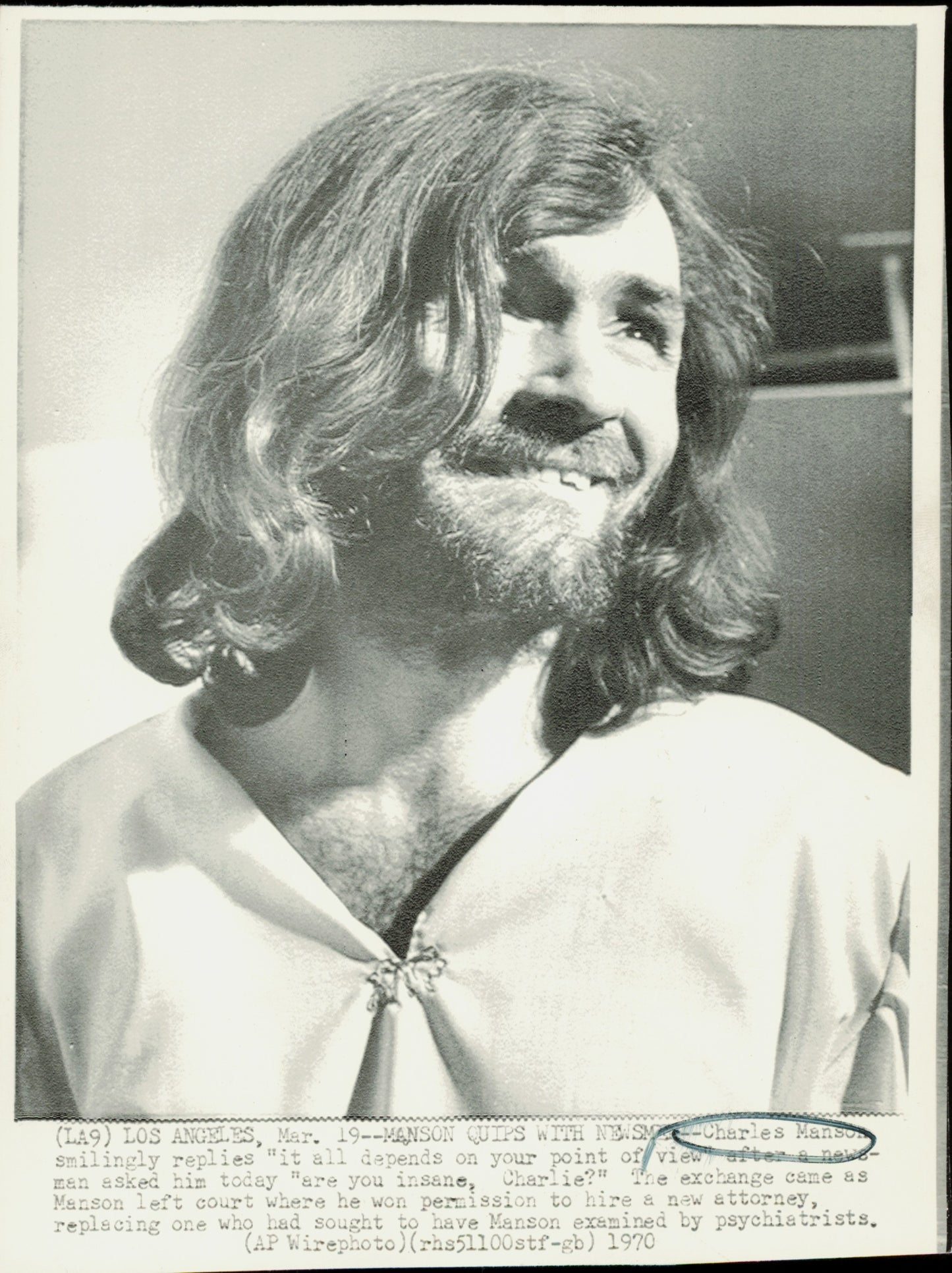 Large Charles Manson Press Photo File (135 vintage prints) Courtroom Crime murder Trial