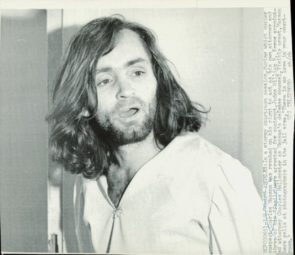 Large Charles Manson Press Photo File (135 vintage prints) Courtroom Crime murder Trial