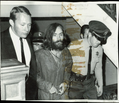 Large Charles Manson Press Photo File (135 vintage prints) Courtroom Crime murder Trial