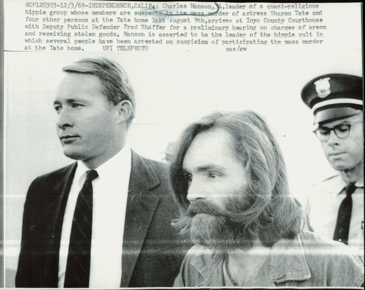 Large Charles Manson Press Photo File (135 vintage prints) Courtroom Crime murder Trial