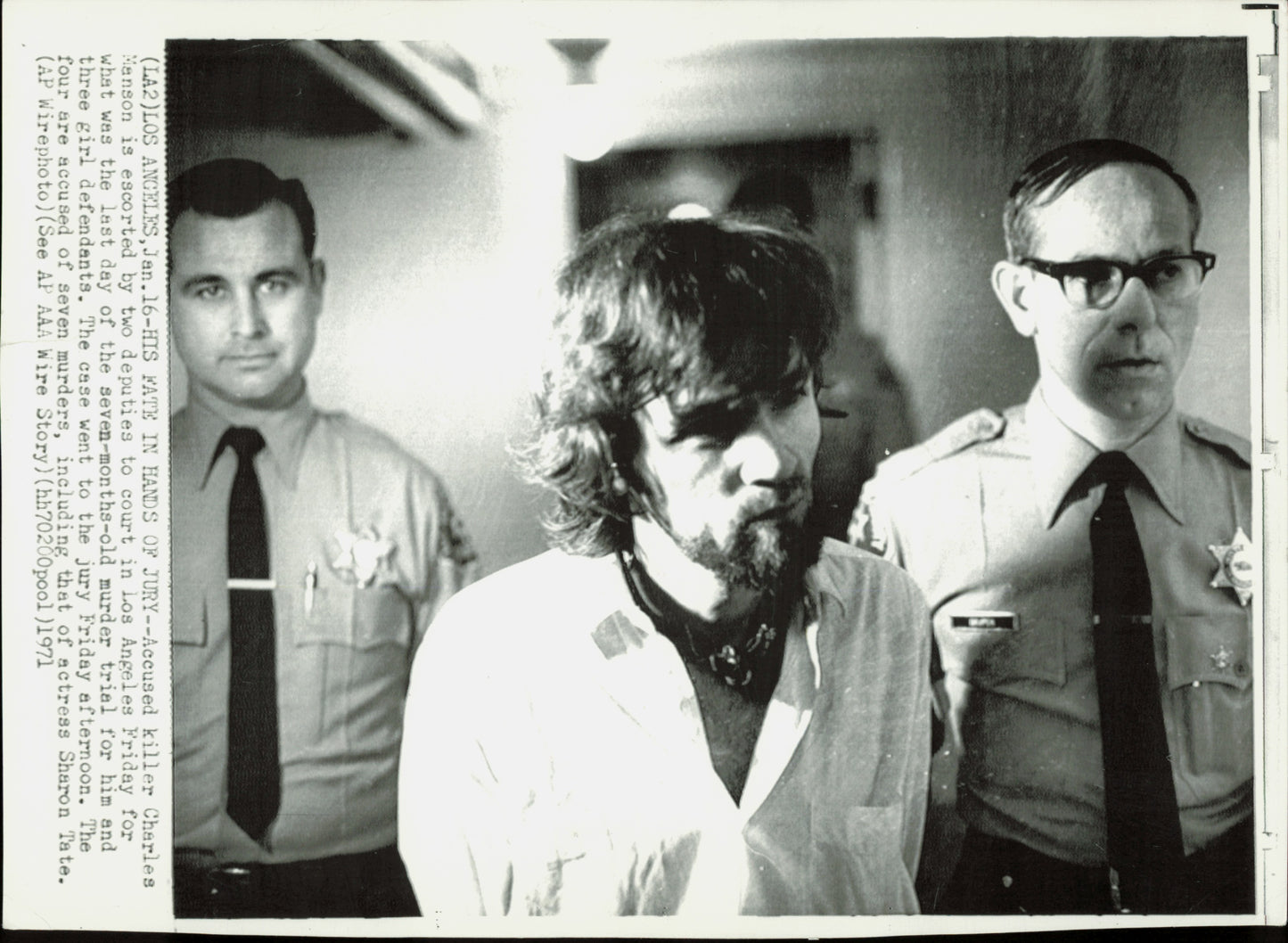 Large Charles Manson Press Photo File (135 vintage prints) Courtroom Crime murder Trial