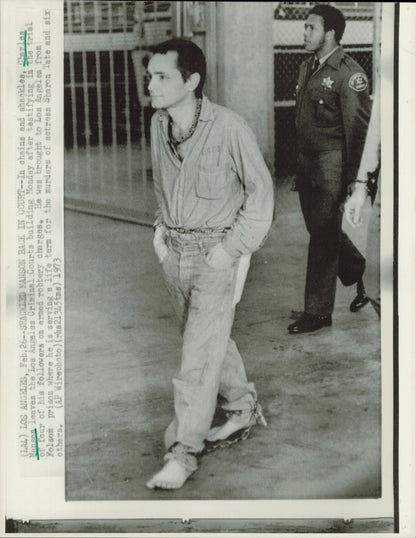 Large Charles Manson Press Photo File (135 vintage prints) Courtroom Crime murder Trial