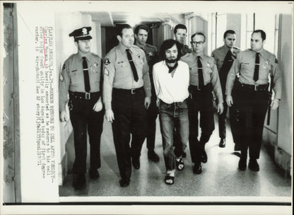 Large Charles Manson Press Photo File (135 vintage prints) Courtroom Crime murder Trial