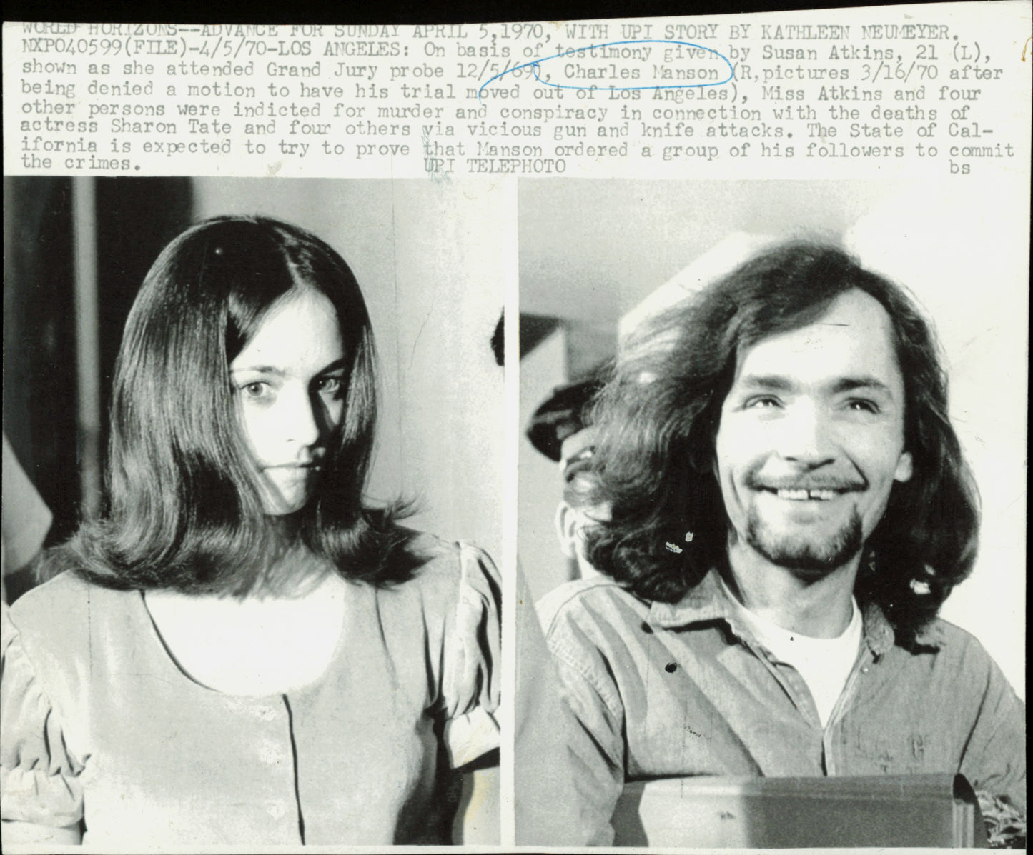 Large Charles Manson Press Photo File (135 vintage prints) Courtroom Crime murder Trial