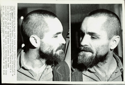 Large Charles Manson Press Photo File (135 vintage prints) Courtroom Crime murder Trial