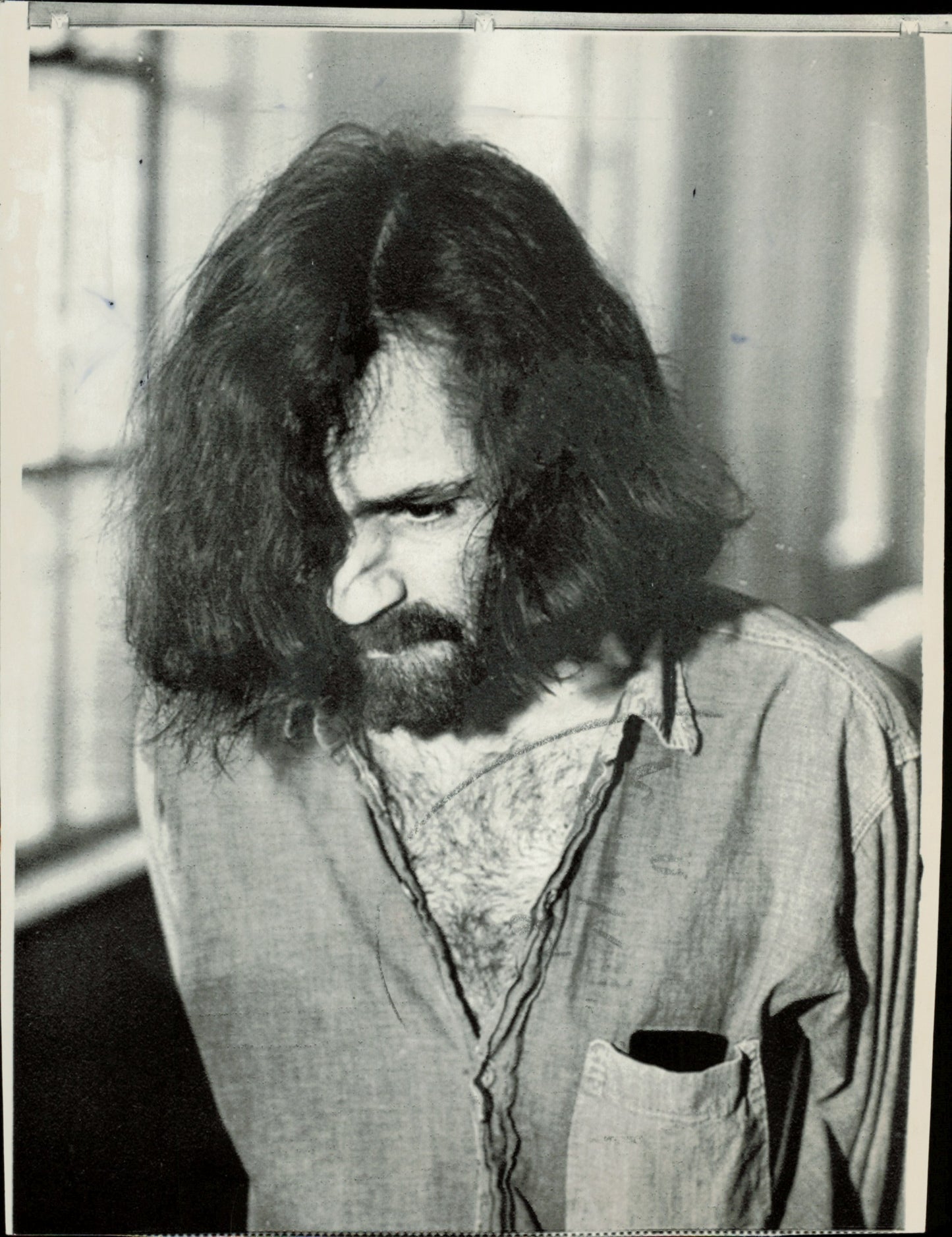 Large Charles Manson Press Photo File (135 vintage prints) Courtroom Crime murder Trial