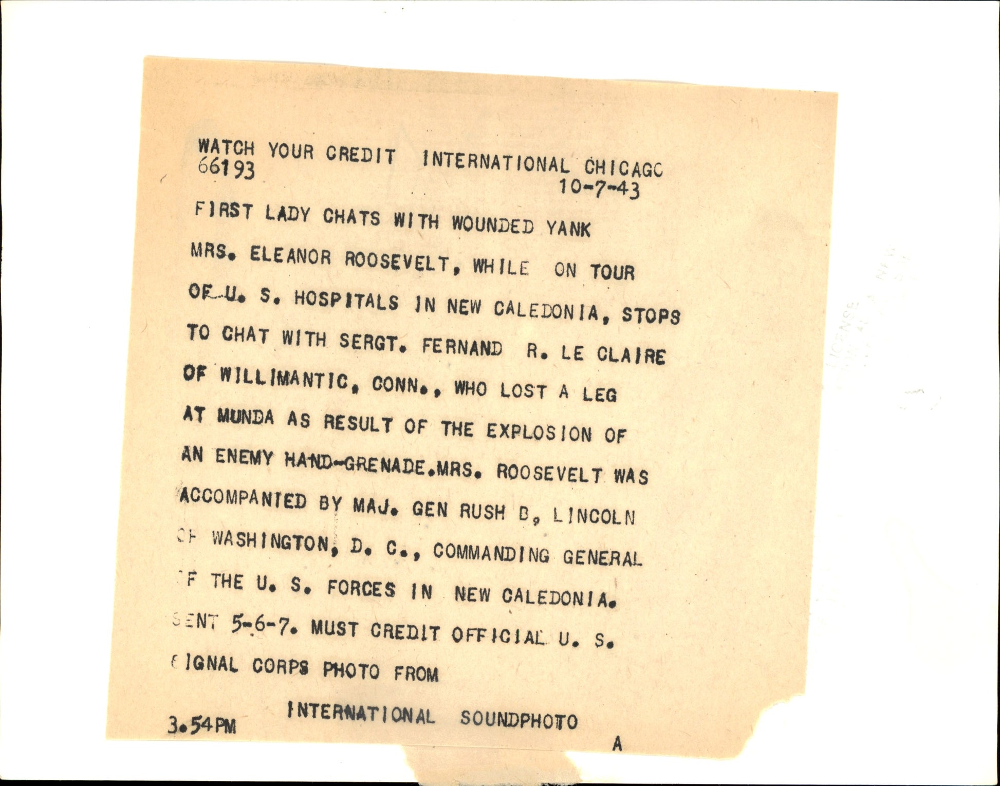 Eleanor Roosevelt Collection (36 prints + typed accounts) Politics