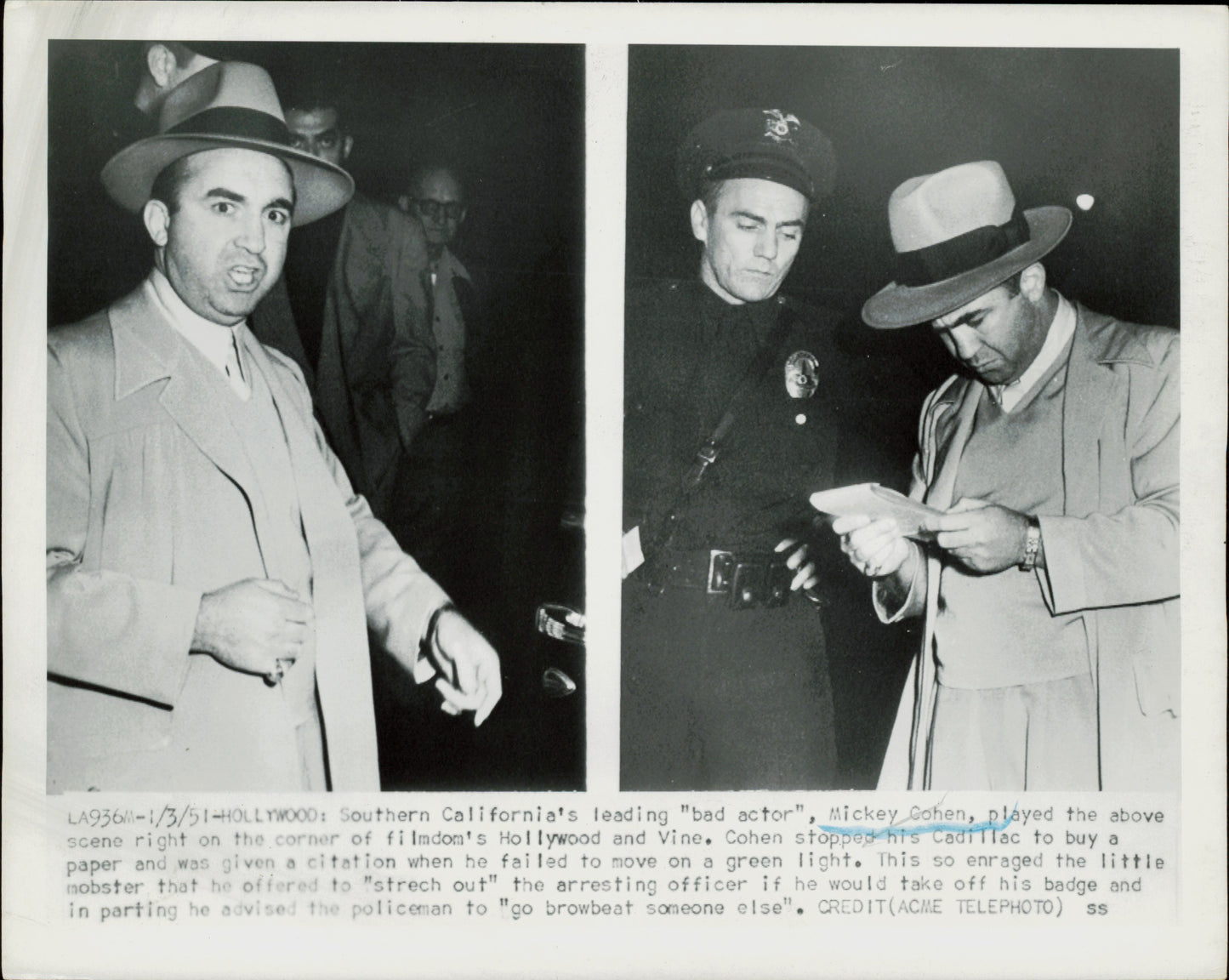 Mickey Cohen Collection (1949-1959) (30 vintage press prints) Boxing Crime gangster