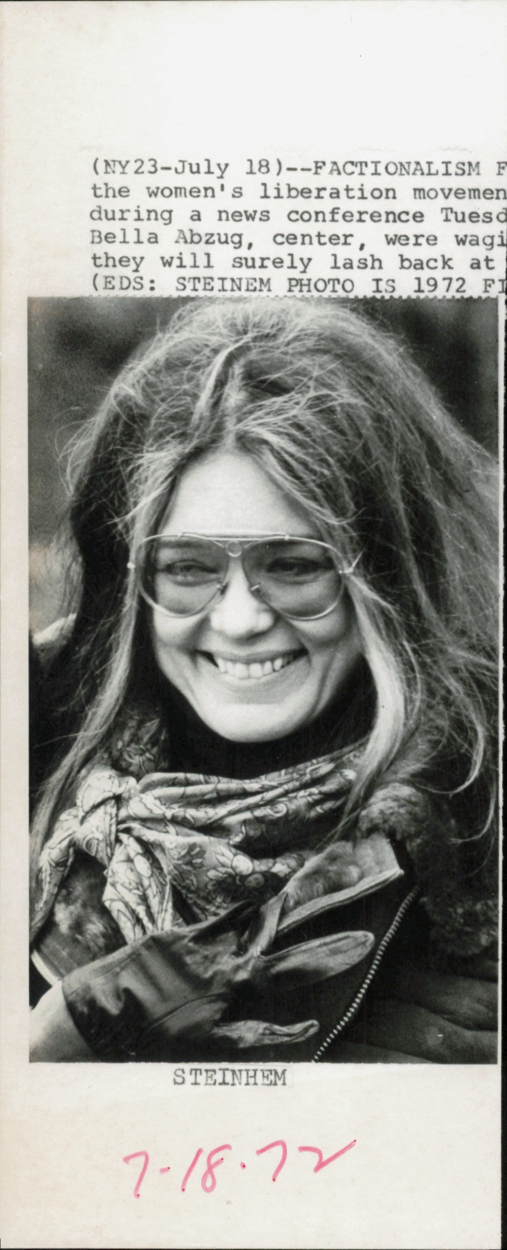 Gloria Steinham Collection (1972) (4 vintage prints)