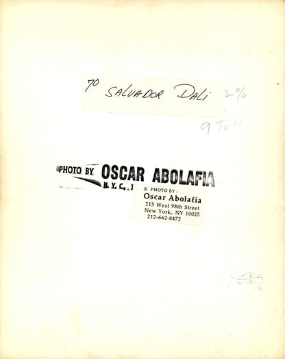 Salvador Dali - Oscar Abolafia (c. 1967) Art Oscar Abolafia Photograph Photographer Stamped Salvador Dali Silver-Gelatin Print Vintage